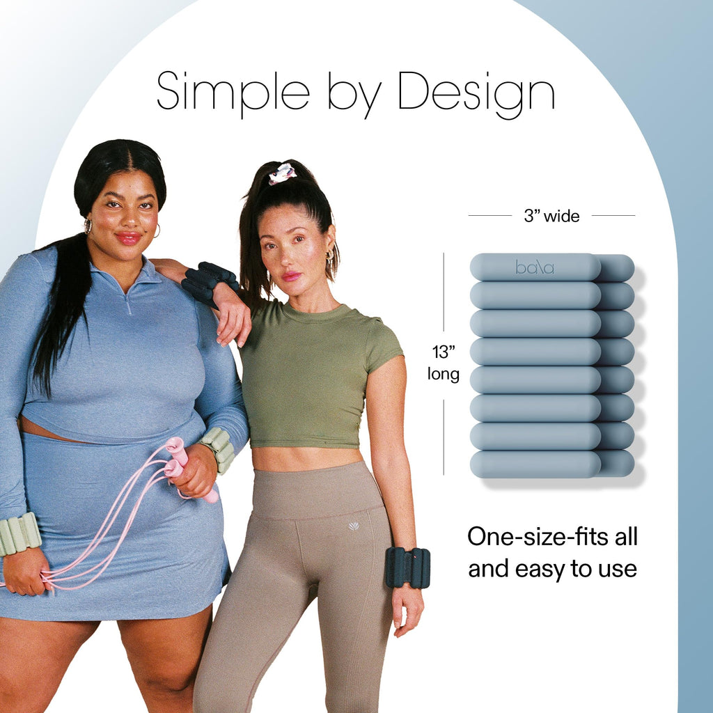 Bala Bangles Wrist & Ankle Weights for Women & Men - Adjustable Silicone