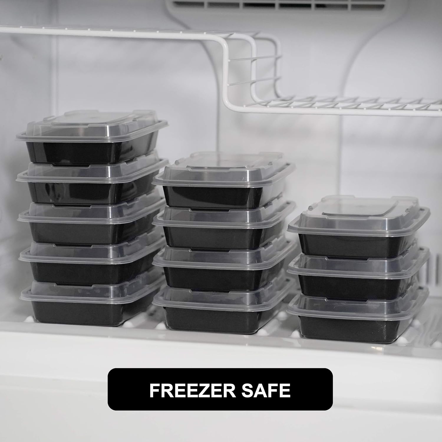 Freshware Meal Prep Containers [15 Pack] 1 Compartment Food Storage Containers with Lids
