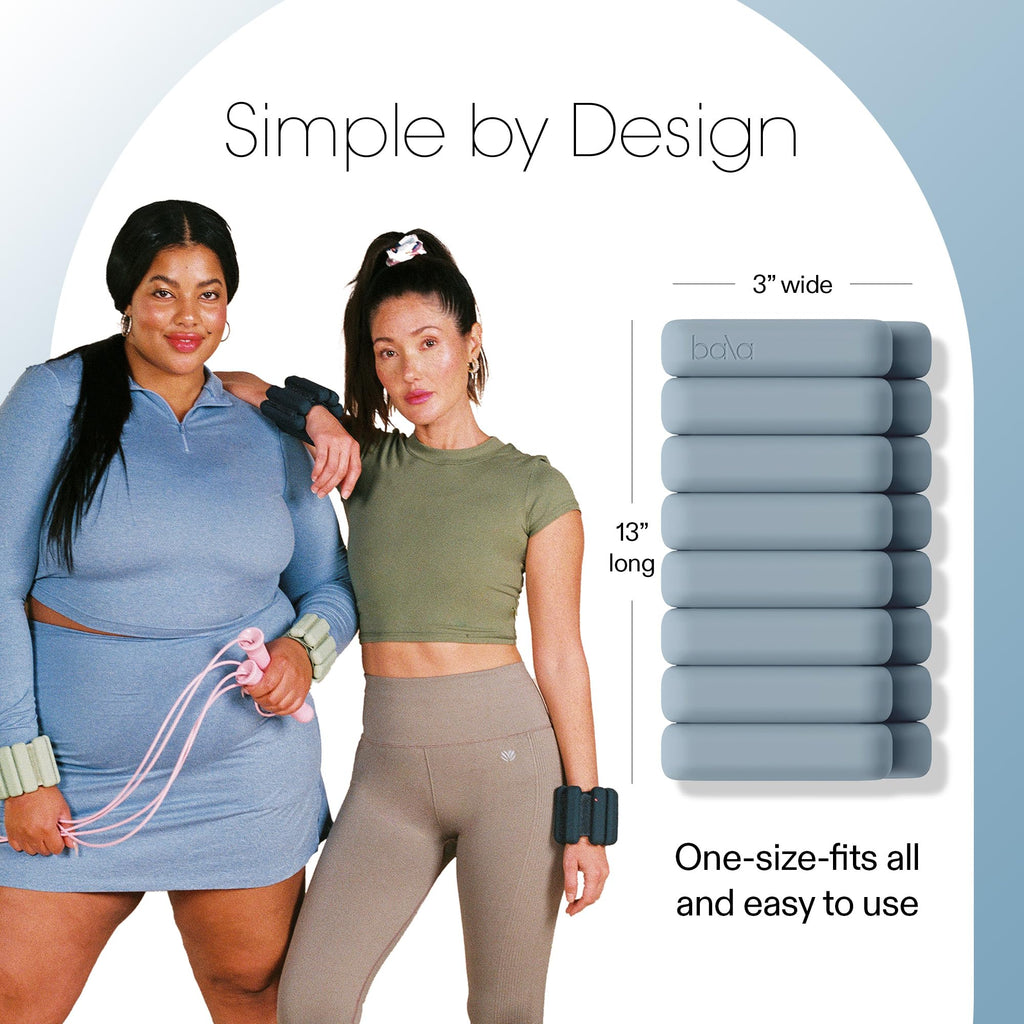 Bala Bangles Wrist & Ankle Weights for Women & Men - Adjustable Silicone