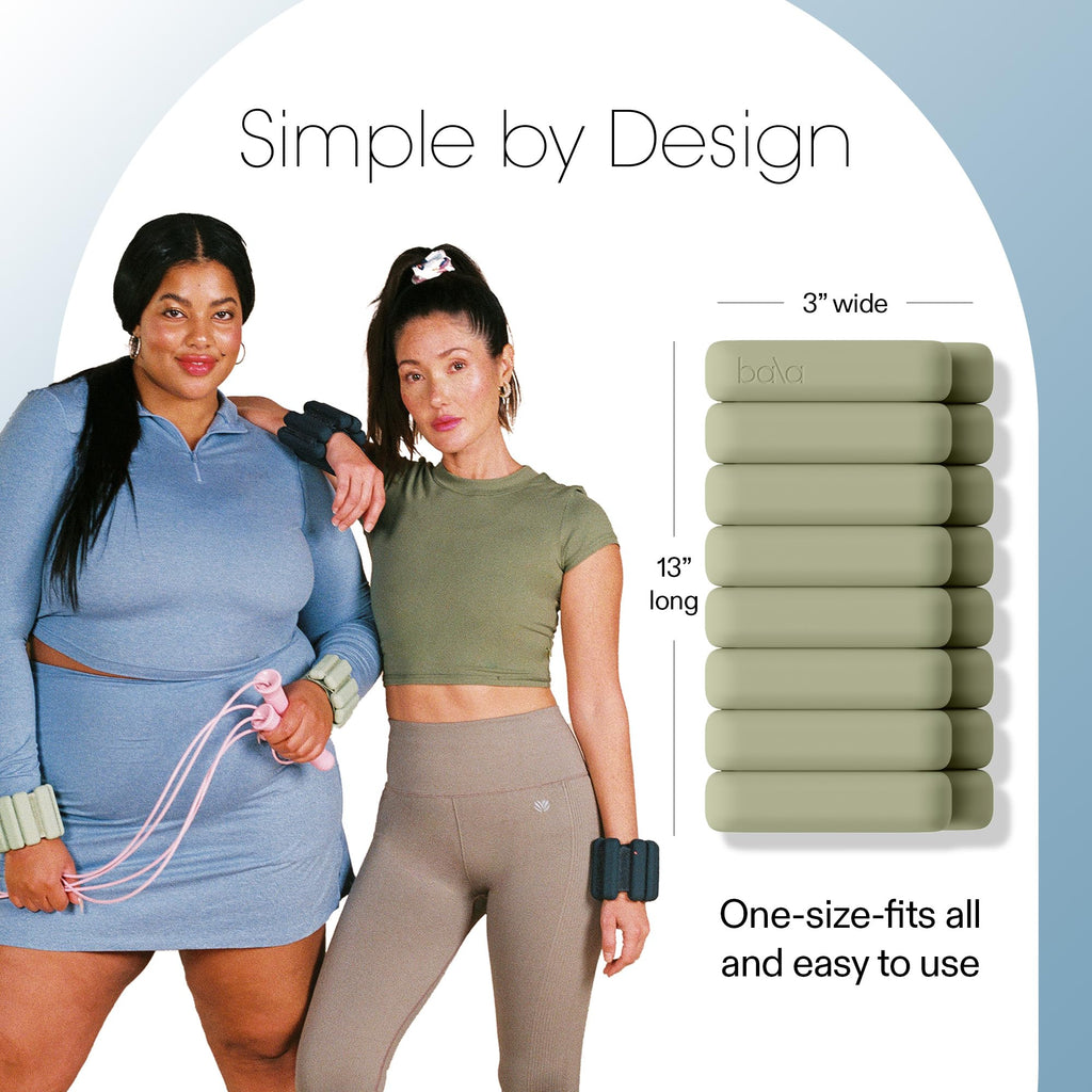Bala Bangles Wrist & Ankle Weights for Women & Men - Adjustable Silicone
