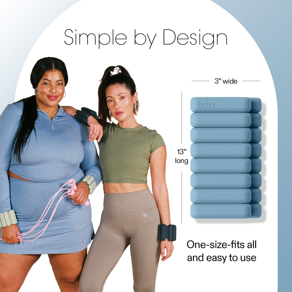 Bala Bangles Wrist & Ankle Weights for Women & Men - Adjustable Silicone